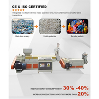 Ligne d'extrusion-granulation à vis unique PP PE PS ABS, granulateurs plastiques à double étage, machine de recyclage de déchets plastiques