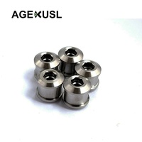 AGEKUSL Boulons anneau de chaîne simple en titane pour vélo pliant Fnhon JAVA Dahon 5 Pcs Boulons pédalier de vélo Pièces détachées de vélo