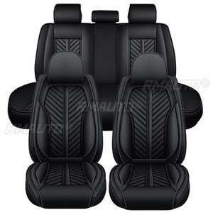 Juego de 11 Fundas de Asiento Completas de Cuero PU, Fundas de Asiento Delanteras y Traseras 5D, Impermeables, Desmontables, Universales para SUV y Camionetas - Product Image 1