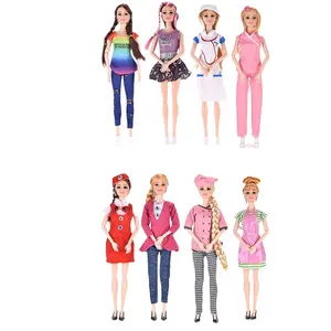 Bemay Toy 11.5 polegadas Fit Borracha Conjunta Professional Wear Dolls Com Colorido Pulverização Roupas Para Kid Doll Toy