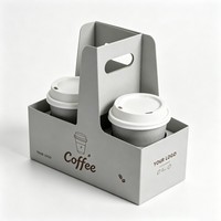 Support en carton personnalisé de bonne qualité pour emballage alimentaire jetable, porte-boissons, plateau porte-gobelets à café à emporter