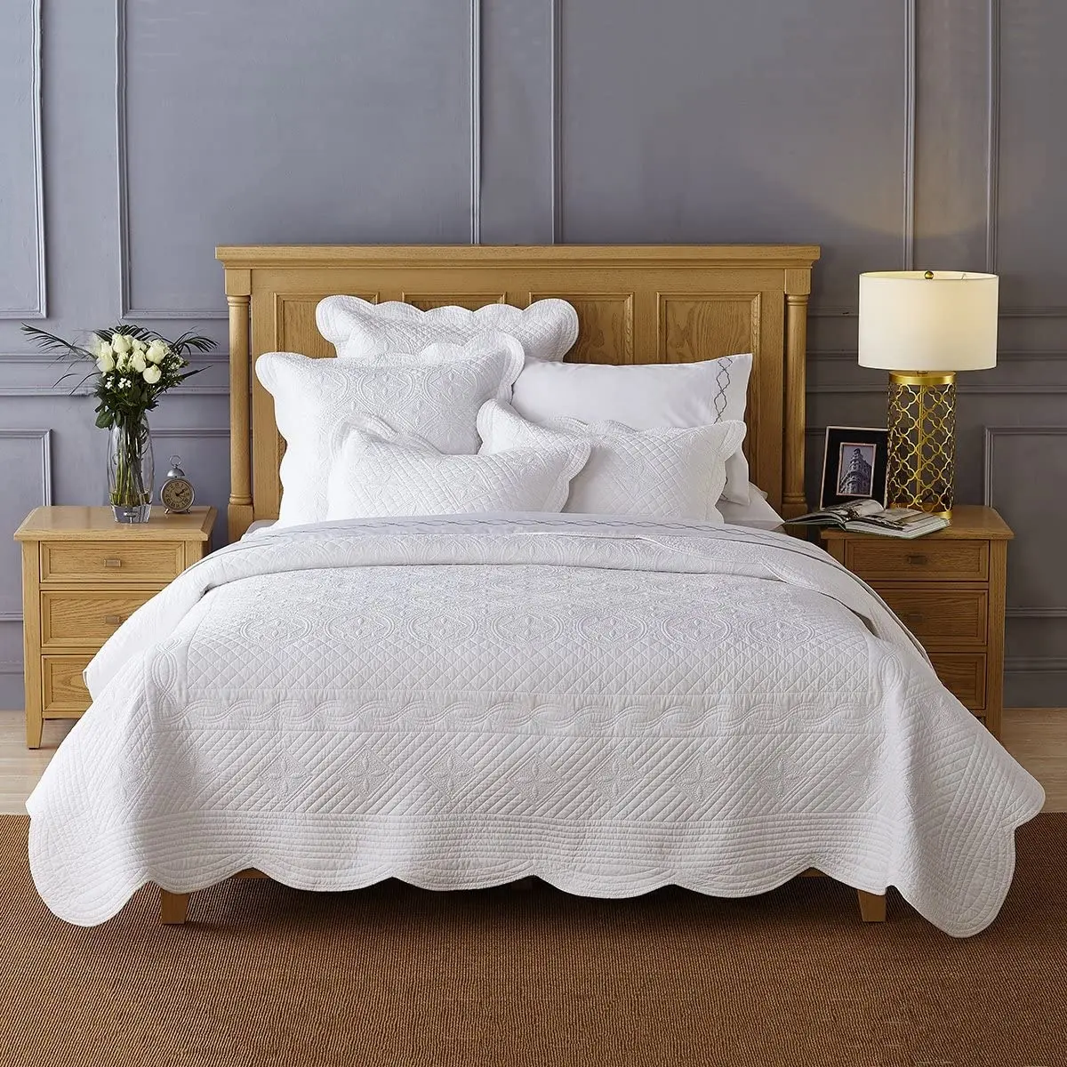 Professional Custom Modern 100% Cotton Embroidered White Luxury Duvet Cover 3 PCS Hotel Bedding Set