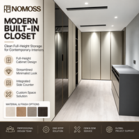 Dressing moderne de luxe avec configuration d'armoires personnalisée et design intérieur élégant pour projets de villas et d'appartements