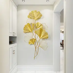 ホームオフィスホテル3D金属壁装飾用の新しいファッション壁装飾イチョウの葉