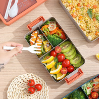Boîte à bento tout-en-un de grande capacité 2000ML allant au micro-ondes Boîte à lunch étanche à 2 couches avec avantage sans BPA pour le travail à manger