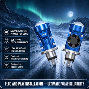 Ventilateur de refroidissement turbo à prix d'usine en gros, Plug & Play H4 12V DC, lentille de projecteur LED universelle avant pour moto, 2 lentilles, <span class=keywords><strong>Cafe</strong></span> <span class=keywords><strong>Racer</strong></span> - Product Image 2