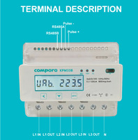 Medidor de Energía Trifásico Inteligente Modbus 100A RS485, Medidor de Potencia Digital con Precisión de 0.5s, Riel DIN KPM33B