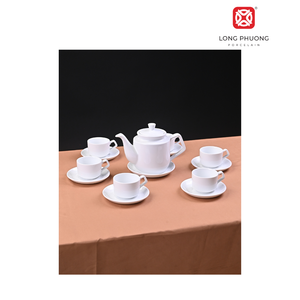 Haute qualité 1L céramique porcelaine Lac Viet théière ensemble de luxe maison Restaurant utilisation prix usine Long Phuong groupe fournisseur - Product Image 3
