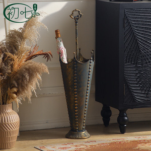 Soporte para paraguas de hierro estilo vintage para el hogar, oficina, hotel, cubo de almacenamiento para interiores y exteriores A3292 - Product Image 2