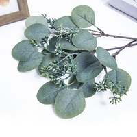 Daun Eucalyptus Hijau Buatan Grosir 8 Cabang untuk Dekorasi Luar Ruangan, Pernikahan & Properti Fotografi Model Lz-03