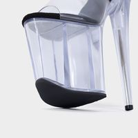 Sandales à plateforme transparente de 8 pouces/20 cm avec bride à la cheville, dessus en PVC coloré, talons hauts, légères, résistantes aux chocs, pour l'été, les soirées, la danse sur barre