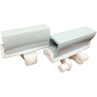 Chaîne à crampons flexible pour ligne d'embouteillage, en POM blanc premium résistant à l'usure et en TPE gris
