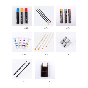 174 adet toksik olmayan çocuklar çizim sanat kırtasiye boyama okul boyama kalem ahşap kutu kiti çocuklar için - Product Image 2
