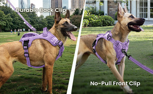 Adjustable Nylon <b>Dog</b> Harness Solid Purple <b>Reflective</b> Design for Large <b>Dogs</b> Breathable Durable Buckle Closure - Product Image 6