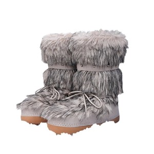 รองเท้าบูทกันหิมะสำหรับเด็กและผู้ใหญ่ รุ่นใหม่ปี 2027 KJ Space <span class=keywords><strong>Boots</strong></span> แบบหุ้มข้อกลาง ขนเต็มตัว กันน้ำ กันลื่น สำหรับฤดูหนาว บุขนแกะหนานุ่มพิเศษ อุ่นสบาย ใช้ได้ทั้งชายและหญิง - Product Image 5