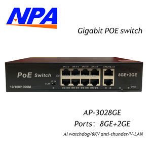 Interruttore Poe 8 porte 10/100/1000Mbps 8 porte <span class=keywords><strong>Gigabit</strong></span> Poe <span class=keywords><strong>Switch</strong></span> <span class=keywords><strong>Ethernet</strong></span> PBCA IEEE 802.3 Monitor di rete IP CCTV in magazzino - Product Image 3