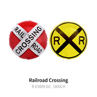 CYmylar 18 pouces Railroad Crossing Ballons en aluminium No Pass Traffic Sign Ballons Globos pour Traffic Train Party Decoration