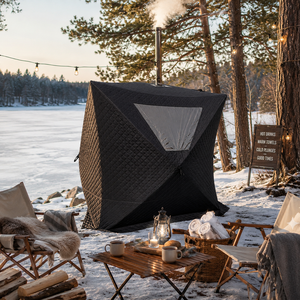 Tente de sauna Warmfire 4 saisons style <span class=keywords><strong>tipi</strong></span>, en tissu Oxford 600D imperméable, triple couche, avec cheminée, pour 6 personnes, ouverture rapide, pour le camping en plein air - Product Image 2