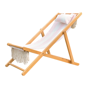 Silla de Playa Vintage de <span class=keywords><strong>Madera</strong></span> con Tela de <span class=keywords><strong>Lona</strong></span> <span class=keywords><strong>y</strong></span> Flecos de Algodón, <span class=keywords><strong>Tumbona</strong></span> <span class=keywords><strong>Plegable</strong></span> Ajustable para Tomar el Sol al Aire Libre - Product Image 5