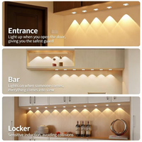 Lampes à LED modernes avec détecteur de mouvement ABS, rechargeables, sans fil, pour armoire, à coller, lumière de nuit pour cuisine