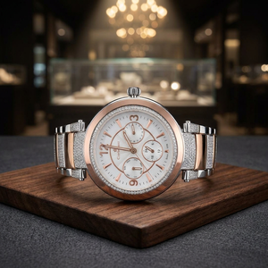 Reloj de Cuarzo con Esfera Dorada Rosa, Brazalete de Acero Inoxidable, Reloj de Pulsera con Fecha y Día, Esfera Analógica Redonda para Hombre - Product Image 4