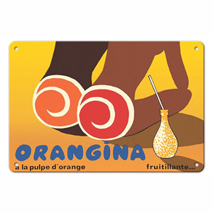 Enseigne en métal <span class=keywords><strong>Orangina</strong></span> Drink Funny Vintage Decor Home Kitchen Bar Cafe Club Cave Wall Decor Retro Tin Sign 30x20cm - Product Image 1