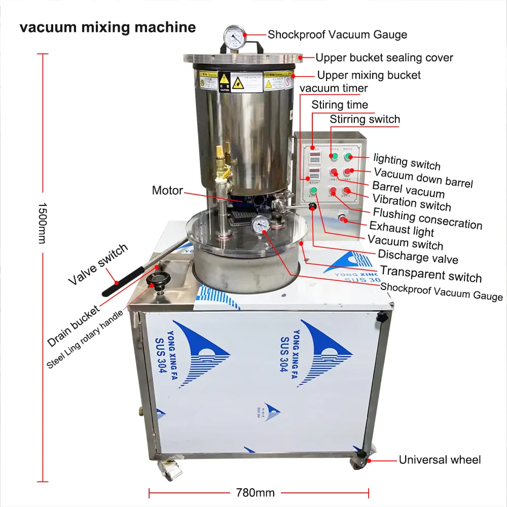 Misturador automático do pó do vácuo com construção do aço inoxidável para a mistura vibratória do gesso e do pó do talco