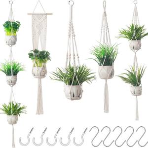 Set di Portavasi Decorativi in <span class=keywords><strong>Corda</strong></span> di Cotone per Piante da Interno ed Esterno - Product Image 6