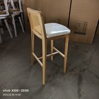 Chaise de bar en rotin pour bar à domicile et usage commercial XY Meilleur cadre en bois massif moderne
