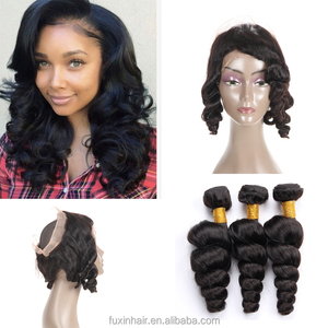 Top cabello humano peruano 3 visón paquetes de ofertas con 360 frontal Cierre de encaje peluca - Product Image 3