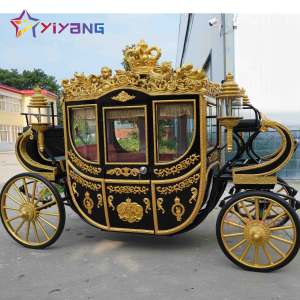 عربة زفاف ملكية ذهبية للبيع في الزفاف الملكي - Product Image 4