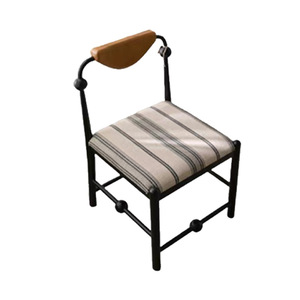 Silla de comedor moderna minimalista de metal con asiento tapizado 52x53x83.5 cm para apartamentos pequeños - Product Image 5