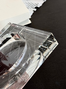 Factory Wholesale Crystal Glass <b>Ashtray</b> Clear Classic Square - Indoor <b>Ashtray</b> for Smokers, Decorative Smoke Tray with - Product Image 4