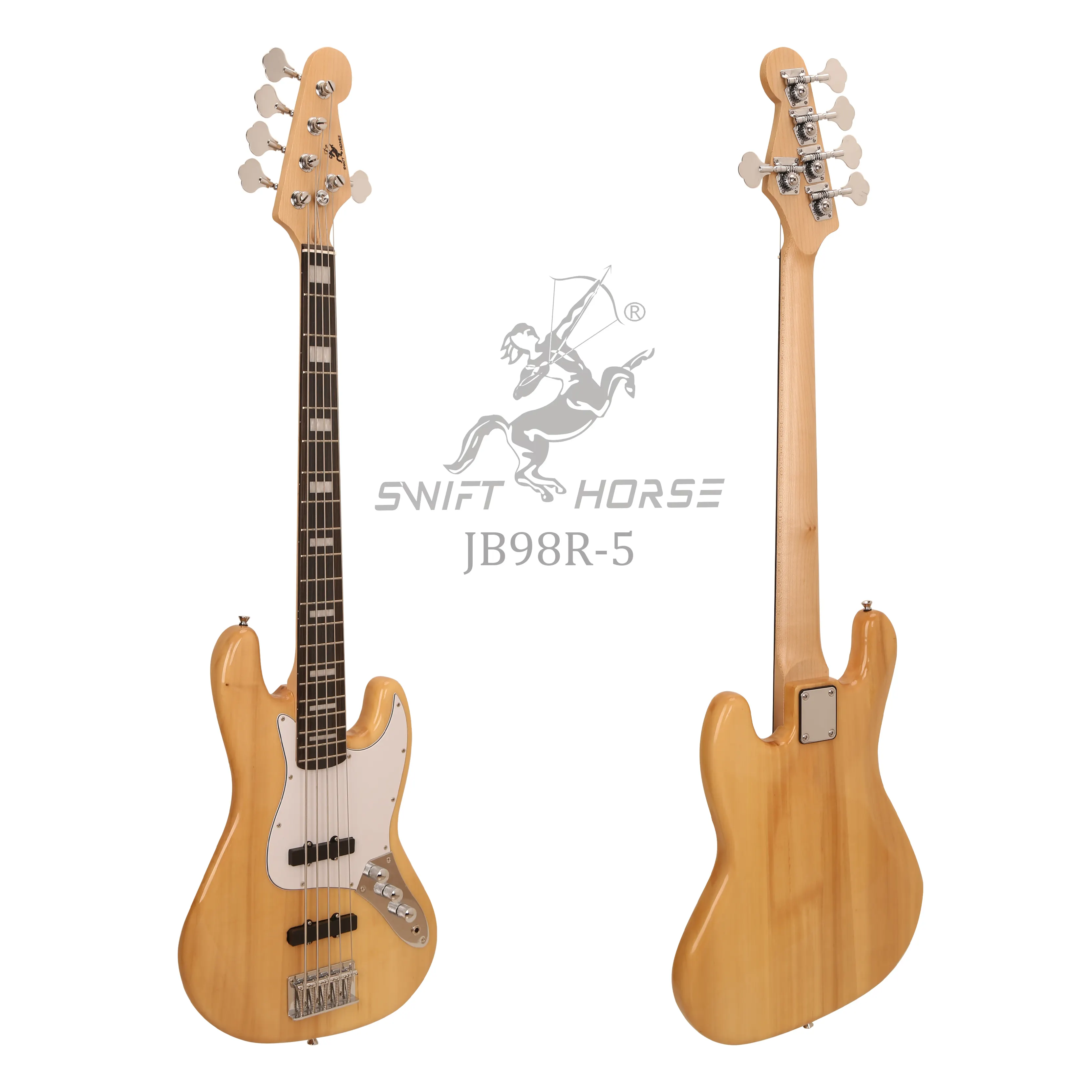 Vente en gros de guitare basse électrique 5 cordes de haute qualité basse S-S Pickup Basswood Body Bass à vendre Accepter OEM ODM