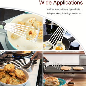 Ustensiles de cuisine <span class=keywords><strong>Spatule</strong></span> à poisson en acier inoxydable <span class=keywords><strong>Spatule</strong></span> en métal <span class=keywords><strong>Spatule</strong></span> de barbecue pour la cuisson de la viande et des œufs - Product Image 6