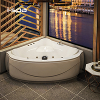 Baignoire triangulaire autoportante en acrylique Picasso Corner avec jets de massage pour usage intérieur, hôtel, villa et spa (design moderne)