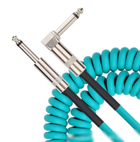 Produk Laris Manis OEM Kabel Audio Video Ekspansiabel Adaptor Gitar Colokan Sudut Kanan TS Mono Warna-warni