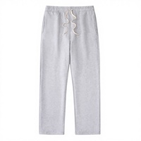 Celana Sweatpants Baggy 350GSM Custom dengan Pinggang Tali Serut dan Bukaan Kaki Lebar, Celana Jogger Streetwear Retro Oversize Kasual OEM