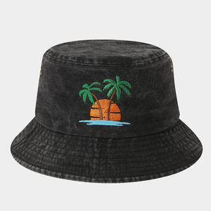 Nuovo Cappello da Sole Retrò con Ricamo 3D 100% Cotone Stile <span class=keywords><strong>Pescatore</strong></span> con Palma da Cocco Accessorio Sportivo Estivo per Protezione Solare - Product Image 6