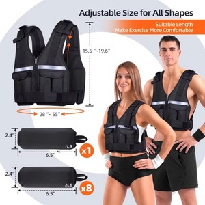 Gilet lesté unisexe réglable en polyester pour l'entraînement cardio et la musculation - Product Image 3