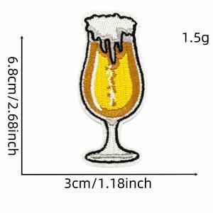 Patch brodé créatif thermocollant sur le thème de la bière pour la décoration DIY - Product Image 3