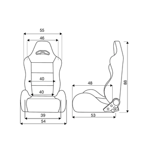 Sedile - Sedile Sportivo Singolo per Auto, Velluto, Nero, Universale con Kit Simoni Racing Sled - Product Image 5