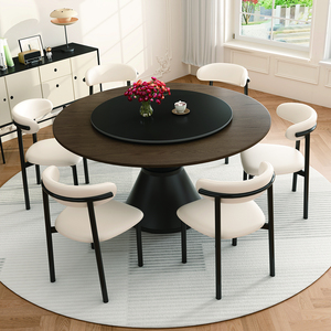 Moderno tavolo da pranzo rotondo in legno massello scandinavo | Design senza tempo per case, alberghi e ristoranti Villa - Product Image 4