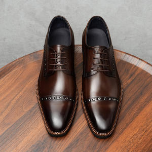 Nouvelle Tendance 2025 : Chaussures Habillées de Luxe pour Hommes, Façonnées à la Main, de Haute Qualité, à Lacets, Bout Pointu, Rehaussantes - Product Image 1