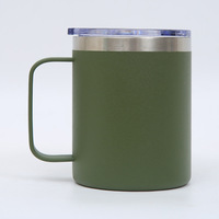 Mug à café isotherme personnalisé avec logo, 12 oz, en acier inoxydable, gobelet à double paroi sous vide, tasse à jus ou à lait avec poignée