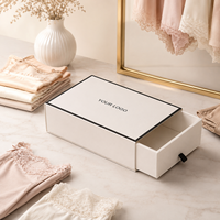 Boîte cadeau pliable personnalisée de style tiroir, adaptée pour l'emballage de sous-vêtements, ceintures, cravates, chaussettes et écharpes pour hommes et femmes