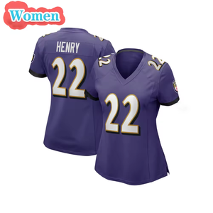 Camisetas de Fútbol Americano Estadounidense de Primera Calidad, Cosidas, al por Mayor, de las Mujeres de la NFL, con los Números 22 de Derrick Henry y 8 de Lamar Jackson - Product Image 6