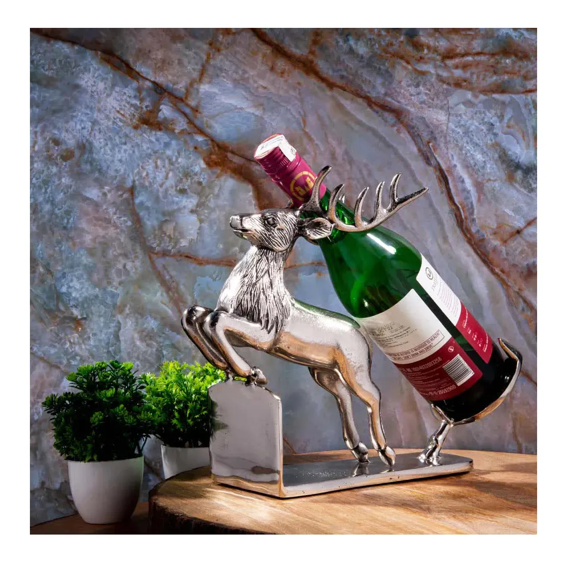 Alüminyum geyik boynuz içecek şampanya buz kovası Barware gece kulübü parti dekor için özel Logo ile