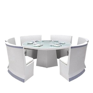 Conjunto de Mesa y Sillas para Exteriores, Balcón, Patio, Jardín, Terraza, Silla de Ratán, Muebles de Ratán para Ocio, Hotel, Salón de Té - Product Image 5