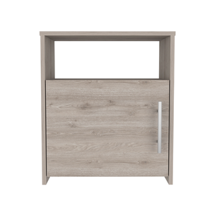 Mesita de Noche Nórdica Gris Claro con un Estante, Armario de Una Puerta, Unidad de Almacenamiento con Tirador Metálico, Mesa Auxiliar para Dormitorio - Product Image 4